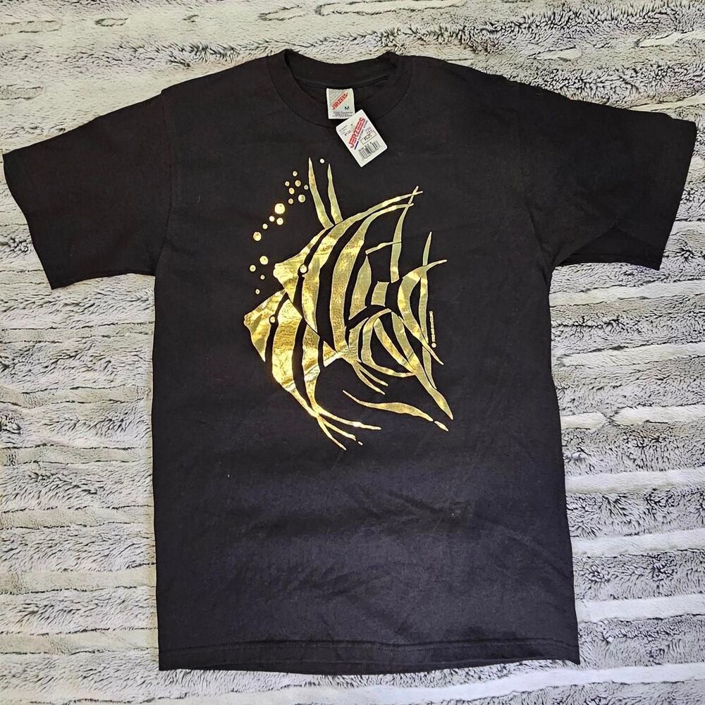 Jerzees Men's Black and Gold T-shirt